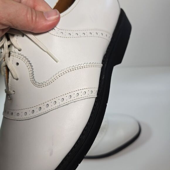 Allen Edmonds Linwood Golf Shoes Men\'s 9D White Leather USA EUC Original Golf main image 10